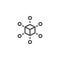 Cube network connection structure outline icon