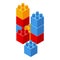 Cube puzzle toys icon isometric vector. Early education