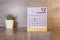 Cube shape calendar for December 05 on wooden surface with empty space for text, new year Wooden calendar with date