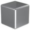 Cube silver chrome geometric shape dice block basic box white