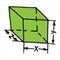 Cube sketch vector isolated