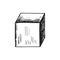 Cube sketch vector isolated. object on white background drawing