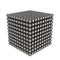 Cube of steel balls. Toy for children. 3D rendering.