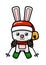 Cube Style Cute Christmas Rabbit Skiing