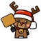 Cube Style Cute Christmas Reindeer Holding Board