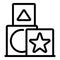 Cube toy motor fine icon outline vector. Game skills