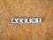 Cube words on wooden table