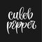 Cubeb pepper - white colored hand drawn spice label.
