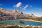 Cuber resevoir, lake, Puig Major, Tramuntana, weather station, trees,rocks, sunlight, low white clouds, turquoise water, Mallorca