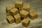 Cubes brown cane sugar