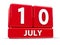 Cubes calendar 10th July