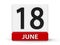 Cubes calendar 18th June