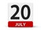 Cubes calendar 20th July