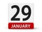 Cubes calendar 29th January