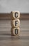 Cubes and  dice with CFO Chief Financial Officer