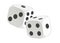 Cubes dice two white dices 3D Rendering