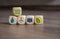 Cubes Dices with renewable clean energy