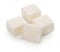 Cubes of lump sugar isolated on a white background