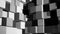 Cubes in monochrome. Animation. Light gray squares move in 3d.