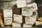 Cubes of natural organic soaps with different scents