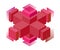 Cubic isometric logo. Magic crystal of wisdom of management. Three-dimensional colorful cube in the structure of space