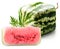 Cubic watermelon with slice