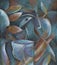 Cubism pastel painting abstract art