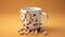 Cubist 3D Rendered Coffee Mug with White Pieces by Marcin Sobas
