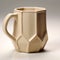 Cubist Faceted 3d Printed Cup With Ivory Hexagon Hand