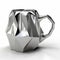 Cubist Faceted Stainless Steel Coffee Mug With Photorealistic Rendering