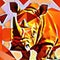 Cubist illustration orange rhino - generative AI