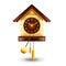 Cuckoo-clock on white vector