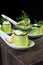 Cucumber canape with ricotta