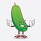 Cucumber cartoon mascot character with Winking eye