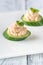 Cucumber caviar canapes