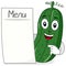 Cucumber Character with Blank Menu
