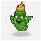 Cucumber Fruit Crown Mascot Character Cartoon With Smug expression