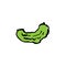 Cucumber grunge icon. Vector ink illustration.