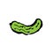 Cucumber grunge icon. Vector ink illustration.