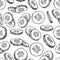 Cucumber hand drawn seamless pattern. Vegetable engraved