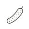 Cucumber icon vector. Outline organic food, line vegetable symbol.