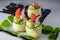 Cucumber rice rolls on plate