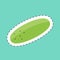 Cucumber Sticker in trendy line cut isolated on blue background