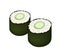 Cucumber Sushi Roll or Cucumber Maki on White