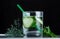 Cucumber water, cleansing water to detoxify the body and quench thirst on a black background