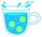 Cucumber water in glass mug. Healthy drink icon