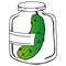 Cucumbers in a glass jar. Vector illustration of pickled cucumbers in a jar. Pickles in a glass bottle