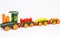 From cucumbers and other vegetables carved train
