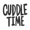 Cuddle time. Vector hand drawn illustration sticker with cartoon lettering. Good as a sticker, video blog cover, social