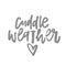 Cuddle weather.Hand drawn calligraphy lettering inspirational quote.Calligraphy postcard or poster graphic design